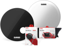  Evans  22 Bass Drum Head Set Black 