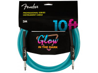  Fender  10' Professional Glow in the Dark Cable Blue  