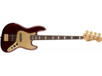  Fender SQ 40th Anniversary Jazz Bass Gold Edition Laurel Fingerboard Ruby Red Metallic 