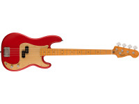  Fender SQ 40th Anni. Precision Bass Vintage Edition Maple Fingerboard Gold Anodized Pickguard Satin Dakota Red 