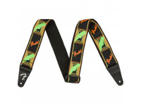  Fender  Fender Neon Monogram Guitar Strap - Green/Orange 