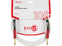  Fender  John 5 Instrument Cable White and Red 10 