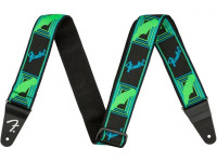  Fender Neon Monogram Guitar Strap - Green/Blue 