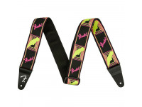  Fender Neon Monogram Guitar Strap - Yellow/Pink  
