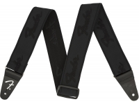  Fender Weightless Running Logo Guitar Strap - Black/Black 