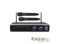  Ibiza  Central Microfone S/ Fios 2 Canais UHF 863.9/864.9mhz IBIZA B-Stock 