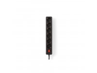 Nedis 6 TOMADAS 3M 3680W C\ INTERRUPTOR PRETO 