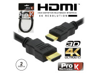  ProK Cabo HDMI Dourado Macho / Macho 2.0 4k Preto 2m  