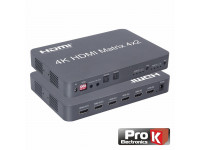  ProK   Distribuidor Comutador Hdmi 4 Entradas 2 Saídas 4k Edid 