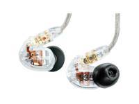 In-Ear Shure SE535-CL 
	
		Electrónica: Triple High-Definition MicroDrivers; Controlo de Volume
	
		Impedância: 36 Ω
	
		Sensibilidade: 119 dB SPL/mW.

