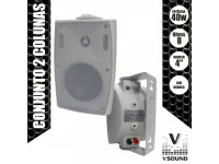  VSOUND  Conjunto 2 Colunas 2 Vias 8 Ohm 100v 40W 4