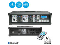  VSOUND  Mesa Mistura Amplificada Profissional 4 Canais 120W 