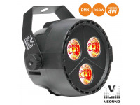  VSOUND  Projector Luz c/ 3 Leds 4W RGBW DMX VSPROJPL34A 