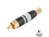  VSOUND Rca Macho Branca Metálica / Dourada FPS403A 