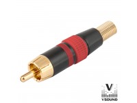  VSOUND Rca Macho Vermelho Metálica / Dourada FPS404A  