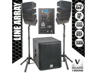  VSOUND  Sistema Line-Array Ativo 8 Colunas 2×4″+sub 18″ 1200W B-Stock 